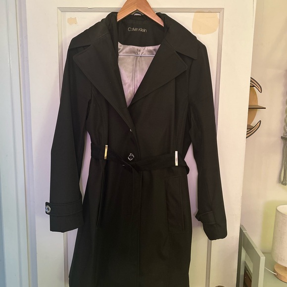 Calvin Klein Women's Black Trench Coat - Picture 1 of 13